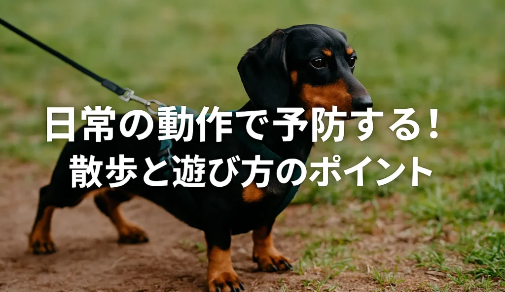 日常の動作で予防する!散歩と遊び方のポイント