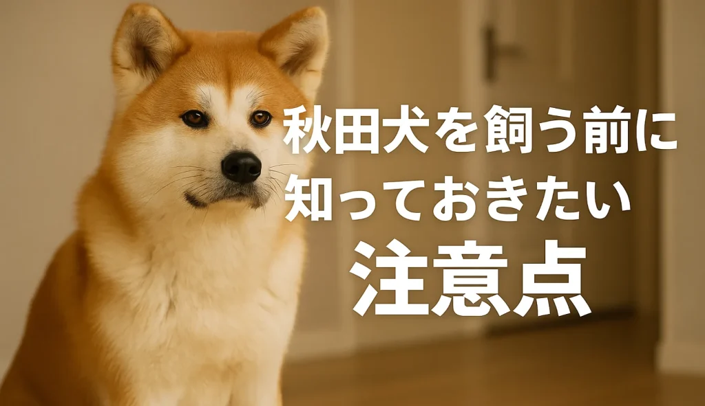 秋田犬を飼う前に知っておきたい注意点
