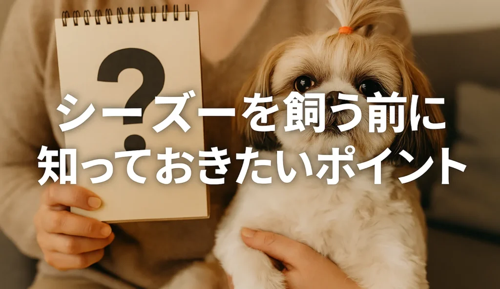 シーズーを飼う前に知っておきたいポイント