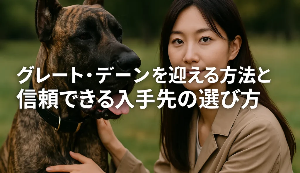 グレート・デーンを迎える方法と信頼できる入手先の選び方