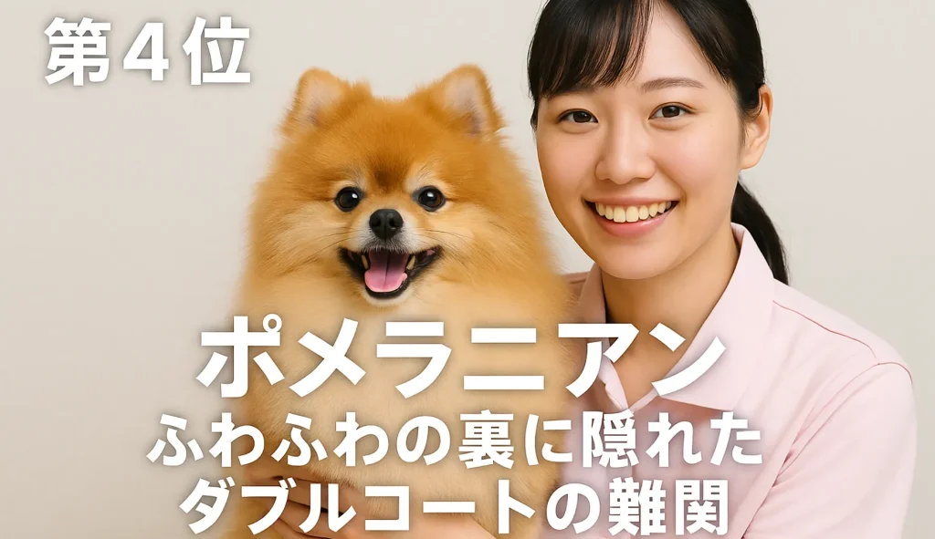 第4位 ポメラニアン|ふわふわの裏に隠れたダブルコートの難関