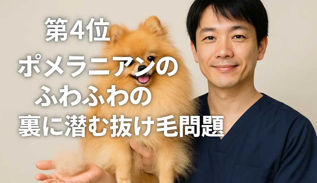 第4位 ― ポメラニアンのふわふわの裏に潜む抜け毛問題