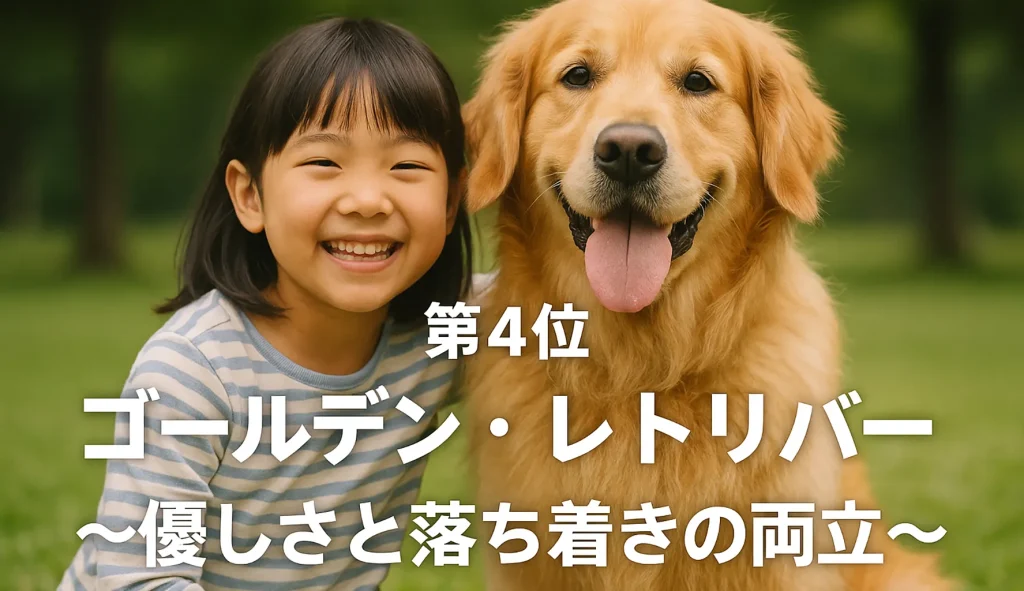 第4位 ゴールデン・レトリバー 〜優しさと落ち着きの両立〜