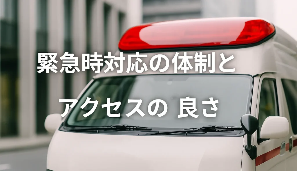 緊急時対応の体制とアクセスの良さ