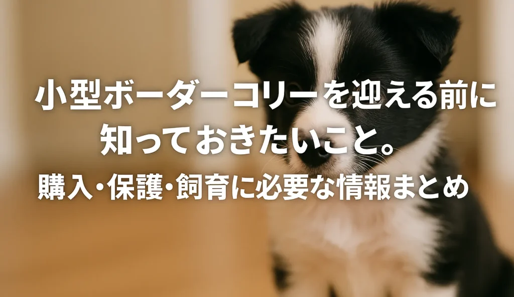 小型ボーダーコリーを迎える前に知っておきたいこと。購入・保護・飼育に必要な情報まとめ