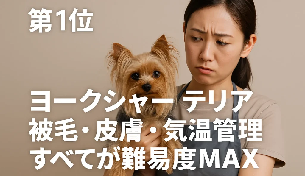 第1位 ヨークシャーテリア|被毛・皮膚・気温管理すべてが難易度MAX