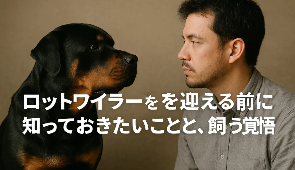 ロットワイラーを迎える前に知っておきたいことと、飼う覚悟