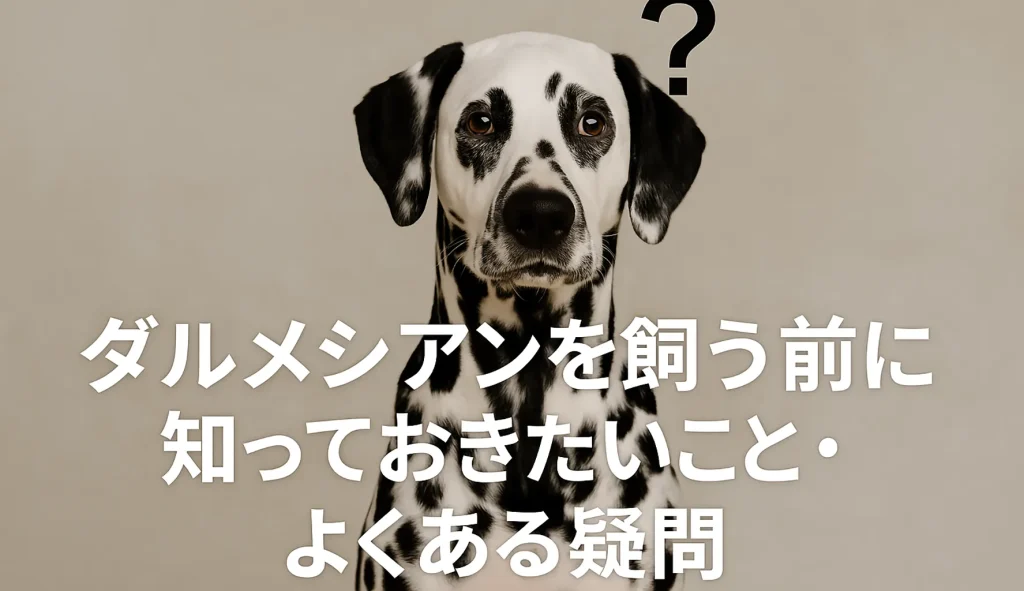 ダルメシアンを飼う前に知っておきたいこと・よくある疑問