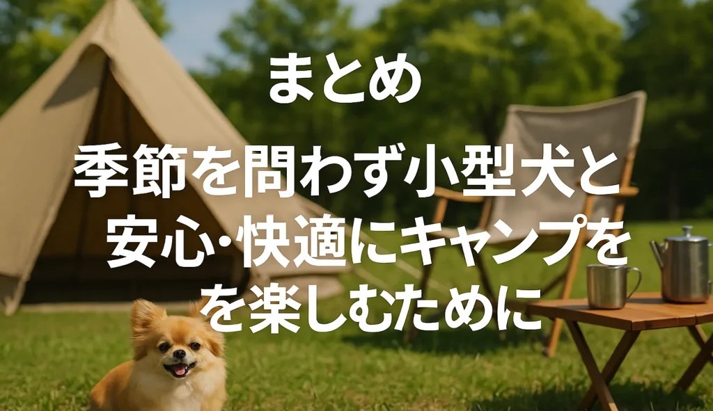 まとめ:季節を問わず小型犬と安心・快適にキャンプを楽しむために