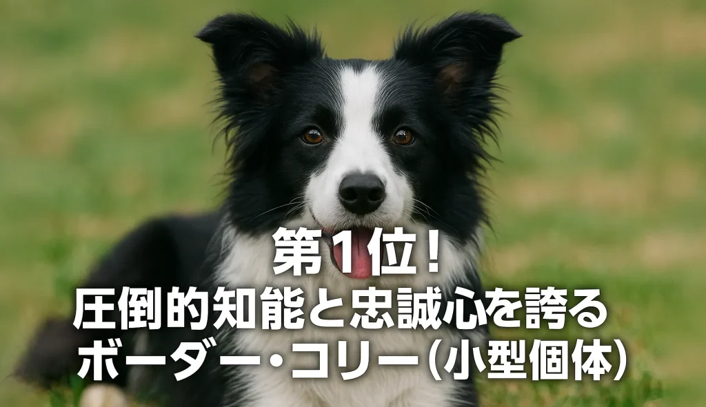 第1位!圧倒的知能と忠誠心を誇る「ボーダー・コリー(小型個体)」