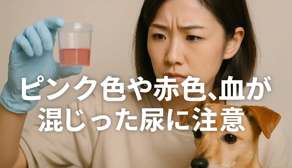 ピンク色や赤色、血が混じった尿に注意