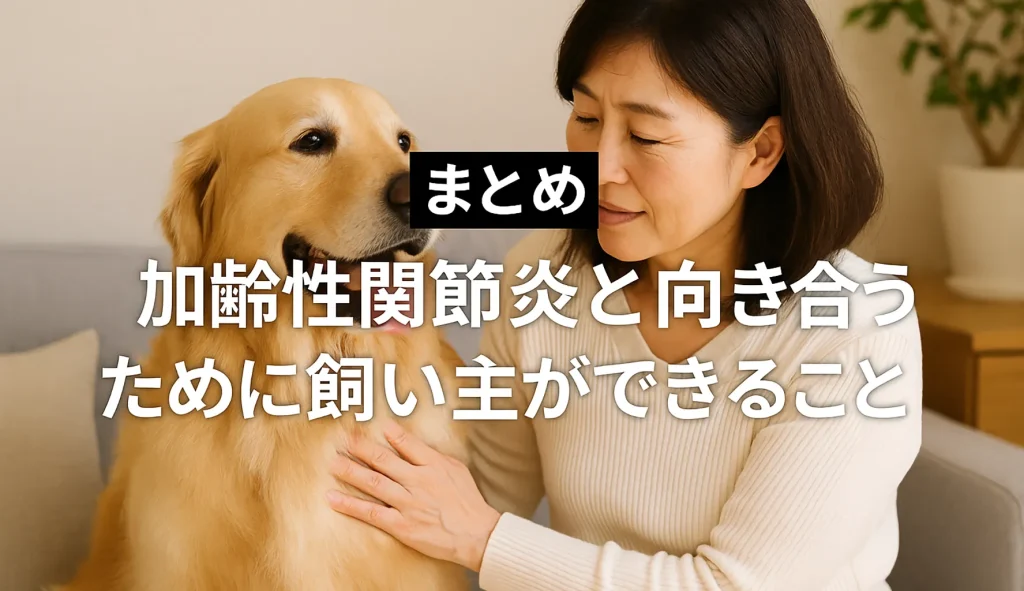 まとめ:加齢性関節炎と向き合うために飼い主ができること