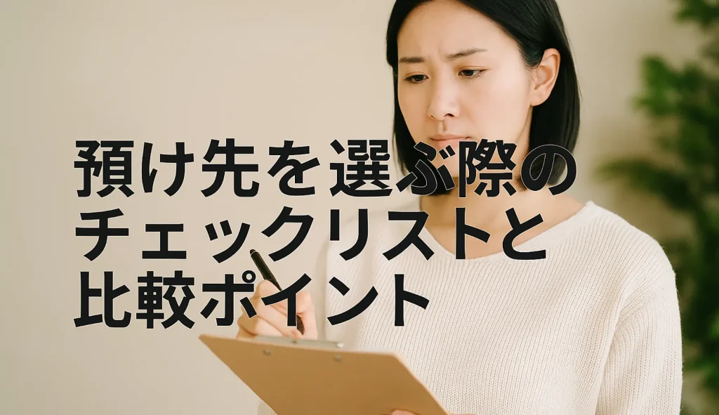 預け先を選ぶ際のチェックリストと比較ポイント